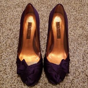Nina purple peep toe shoes.